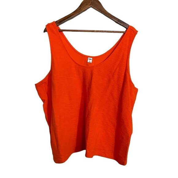 Old Navy Womens NWT Orange Sleeveless Knit Tank Top Blouse Size XXL - Picture 1 of 6